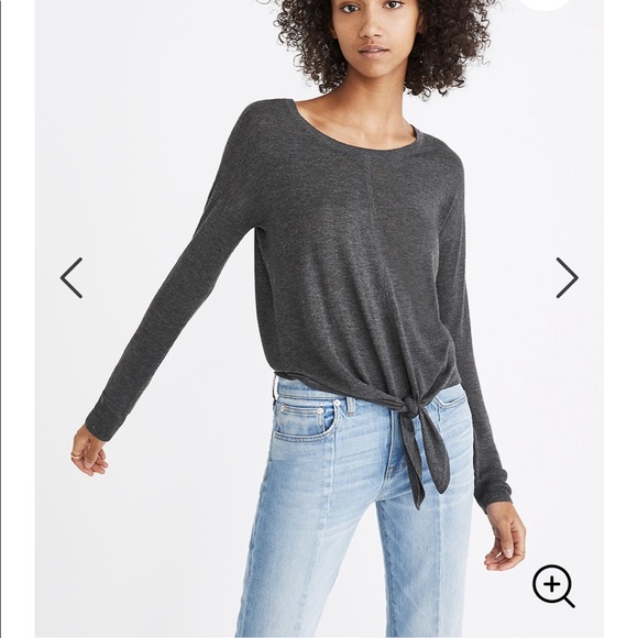 Madewell Sweaters - Madewell Grey Tie-Front Sweater Sz. XL